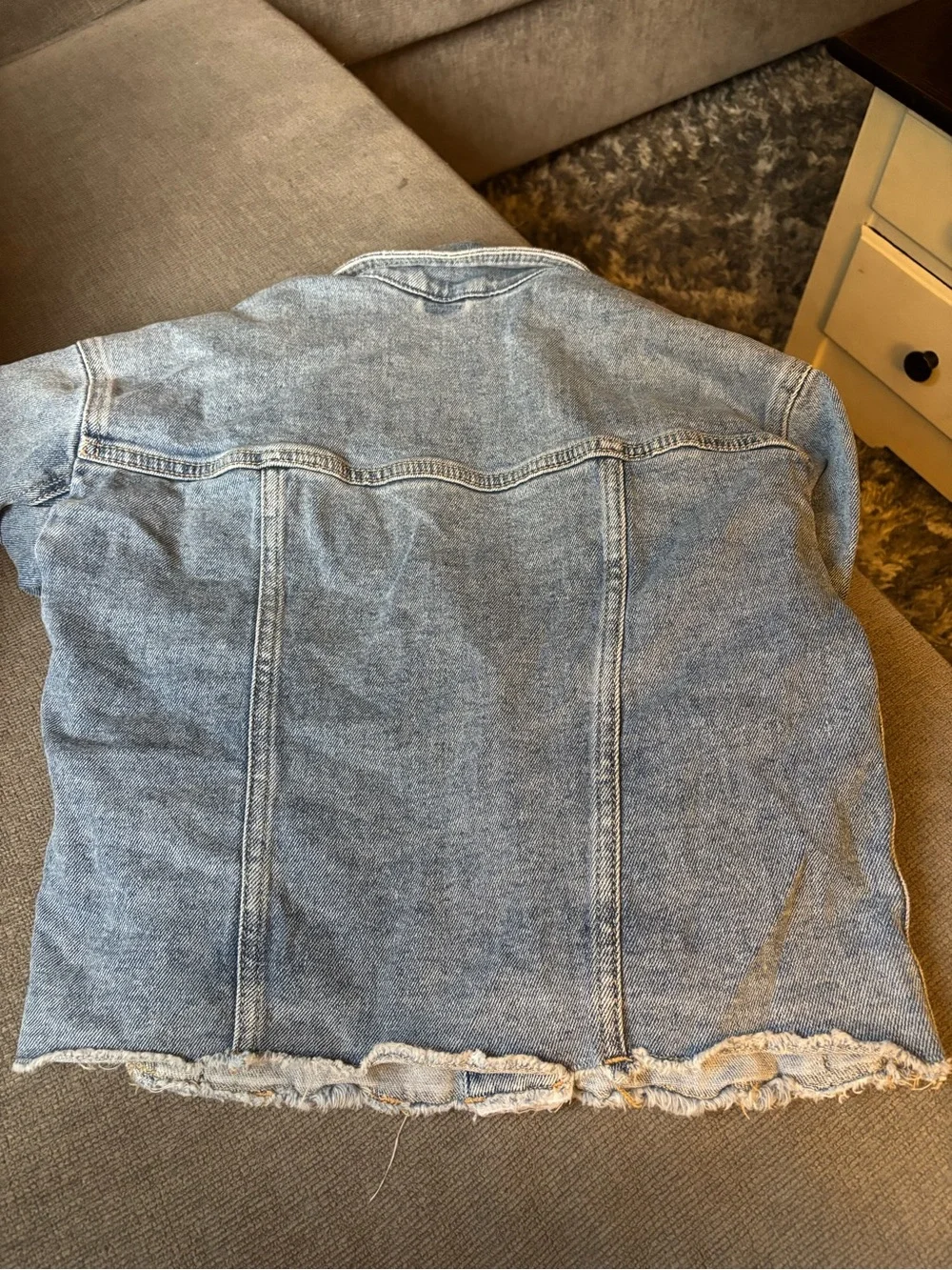 abercrombie kids Light Blue Denim Jacket with Daisy Details